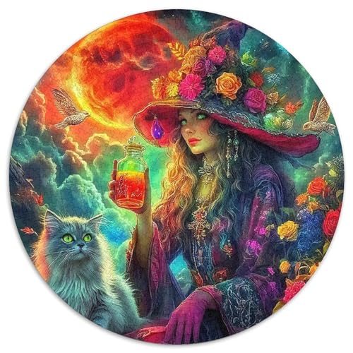 Hexe Puzzle 1000 Teile Für Erwachsene Und Kinder Halloween Stil Lernspiel Interaktives Spielzeug Wunderschönes Dekoration in Bewährter Qualität 1000pcs (67.5x67.5cm) von QTIVARLEN