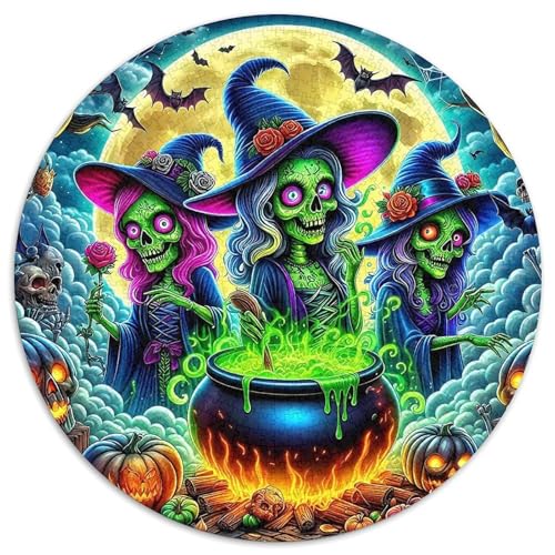 Hexe Puzzle 1000 Teile Für Erwachsene Und Kinder Halloween Stil Lernspiel Pädagogisches Spielzeug Wunderschönes Dekoration in Bewährter Qualität 1000pcs (67.5x67.5cm) von QTIVARLEN