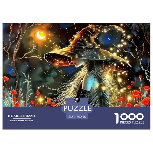 Hexe Puzzle 1000 Teilige Für Erwachsene Und Kinder Halloween Stil Impossible Geschicklichkeitsspiel Klassische Geschenk Home Dekoration in Bewährter Qualität 70x50cm/1000pcs von QTIVARLEN