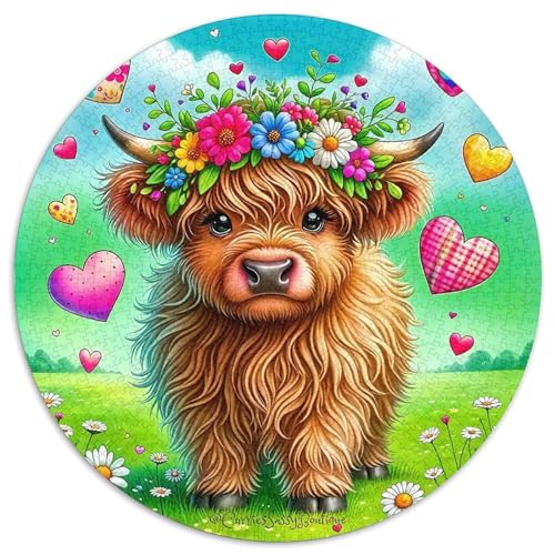 Highland Rinder Puzzle 1000 Teile Für Erwachsene Und Kinder Impossible Geschicklichkeitsspiel Pädagogisches Spielzeug Home Dekoration Clevere Rätsel 1000pcs (67.5x67.5cm) von QTIVARLEN
