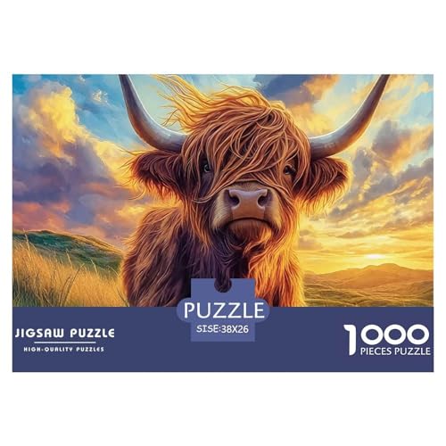 Highland Rinder Puzzle 1000 Teile Für Erwachsene Und Kinder Lernspiel Pädagogisches Spielzeug Home Dekoration in Bewährter Qualität 38x26cm/1000pcs von QTIVARLEN