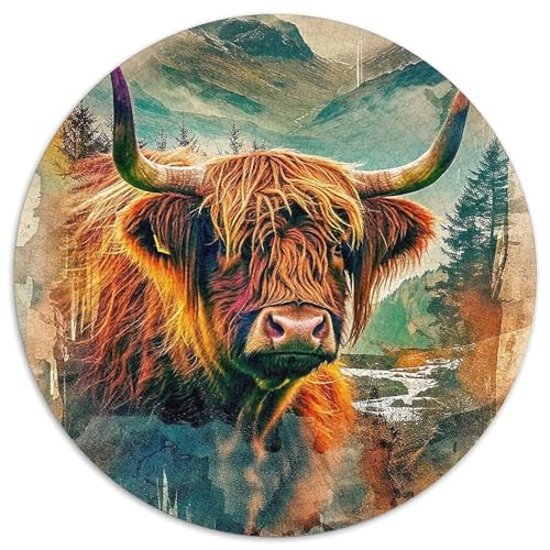Highland Rinder Puzzle 1000 Teile Für Erwachsene Und Kinder Süße Kuh Impossible Geschicklichkeitsspiel Interaktives Spielzeug Home Dekoration Clevere Rätsel 1000pcs (67.5x67.5cm) von QTIVARLEN