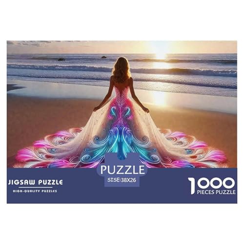 Kleid Schönheit Puzzle 1000 Teile Für Erwachsene Und Kinder wunderschönes Kleid Impossible Geschicklichkeitsspiel Klassische Geschenk Wunderschönes Dekoration Clevere Rätsel 38x26cm/1000pcs von QTIVARLEN