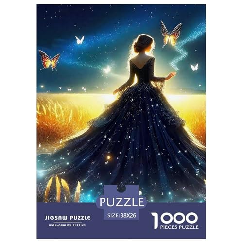 Kleid Schönheit Puzzle 1000 Teile Für Erwachsene Und Kinder wunderschönes Kleid Impossible Geschicklichkeitsspiel Pädagogisches Spielzeug Home Dekoration Clevere Rätsel 38x26cm/1000pcs von QTIVARLEN