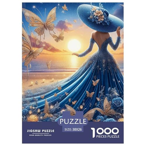 Kleid Schönheit Puzzle 1000 Teile Für Erwachsene Und Kinder wunderschönes Kleid Impossible Geschicklichkeitsspiel Pädagogisches Spielzeug Home Dekoration Clevere Rätsel 38x26cm/1000pcs von QTIVARLEN