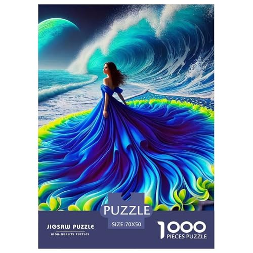 Kleid Schönheit Puzzle 1000 Teile Für Erwachsene Und Kinder wunderschönes Kleid Lernspiel Pädagogisches Spielzeug Home Dekoration Clevere Rätsel 70x50cm/1000pcs von QTIVARLEN
