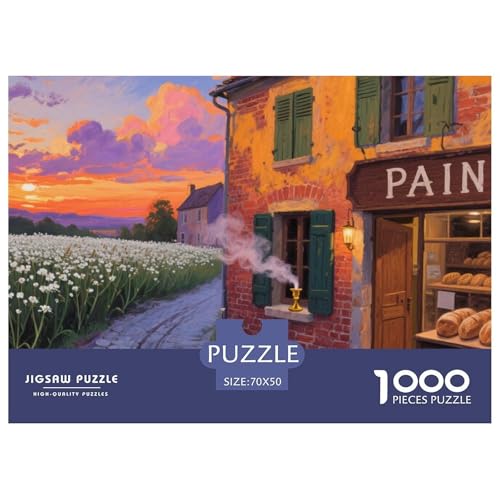 Kleine Stadt Stil Farbenfrohes Puzzle 1000 Teile in bewährter Qualität Für Erwachsene Und Kinder Geschicklichkeitsspiel Geschenke Für Frauen Pädagogisches Spielzeug 70x50cm/1000pcs von QTIVARLEN