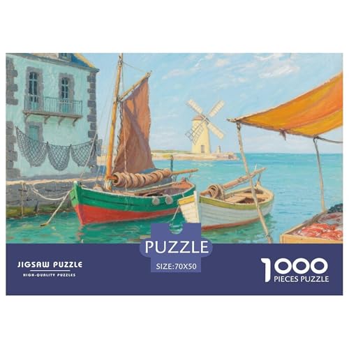 Kleine Stadt Stil Farbenfrohes Puzzle 1000 Teile in bewährter Qualität Für Erwachsene Und Kinder Puzzlespiele Für Familie Geschenke Für Frauen Wanddekoration 70x50cm/1000pcs von QTIVARLEN