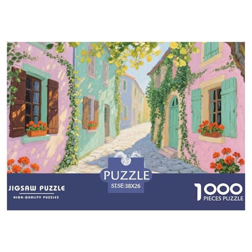 Kleine Stadt Stil Puzzles 1000 Teile in bewährter Qualität Für Erwachsene Und Kinder Herausforderndes Rätsel Geschenke Für Männer Wanddekoration 38x26cm/1000pcs von QTIVARLEN