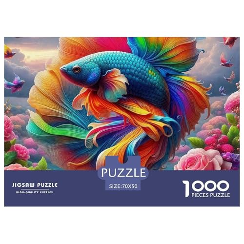 Koi Fish Puzzle 1000 Teile Für Erwachsene Und Kinder Beautiful Carp Lernspiel Klassische Geschenk Home Dekoration Clevere Rätsel 70x50cm/1000pcs von QTIVARLEN