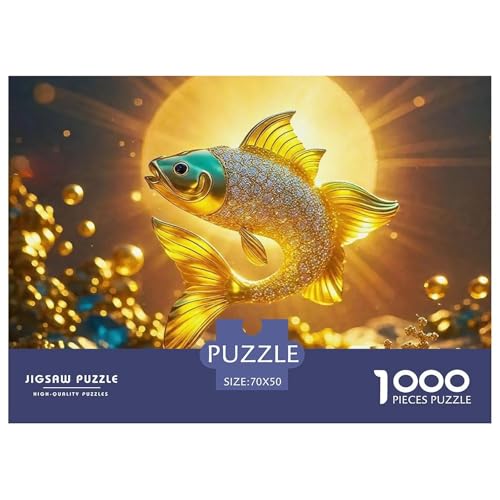 Koi Fish Puzzle 1000 Teile Für Erwachsene Und Kinder Beautiful Carp Lernspiel Pädagogisches Spielzeug Home Dekoration Clevere Rätsel 70x50cm/1000pcs von QTIVARLEN