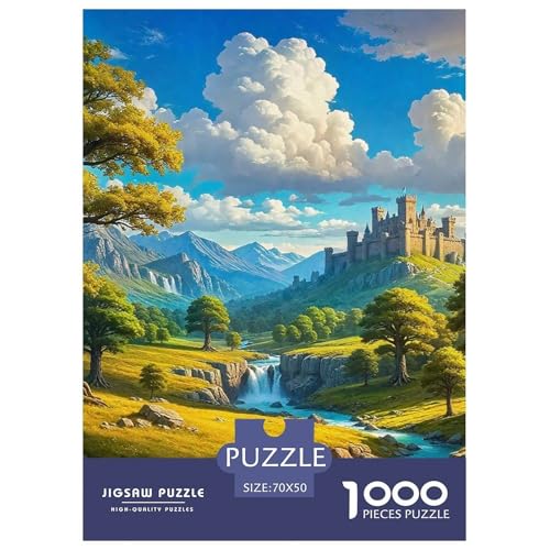 Landschaftsmalerie Puzzle 1000 Teile Für Erwachsene Und Kinder Bunte Landschaft Impossible Geschicklichkeitsspiel Interaktives Spielzeug Wunderschönes Dekoration Clevere Rätsel 70x50cm/1000pcs von QTIVARLEN