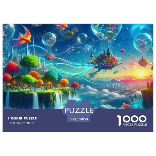 Landschaftsmalerie Puzzle 1000 Teile Für Erwachsene Und Kinder Bunte Landschaft Impossible Geschicklichkeitsspiel Klassische Geschenk Wunderschönes Dekoration in Bewährter Qualität 70x50cm/1000pcs von QTIVARLEN