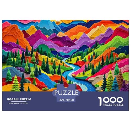 Landschaftsmalerie Puzzle 1000 Teile Für Erwachsene Und Kinder Bunte Landschaft Lernspiel Pädagogisches Spielzeug Home Dekoration in Bewährter Qualität 70x50cm/1000pcs von QTIVARLEN