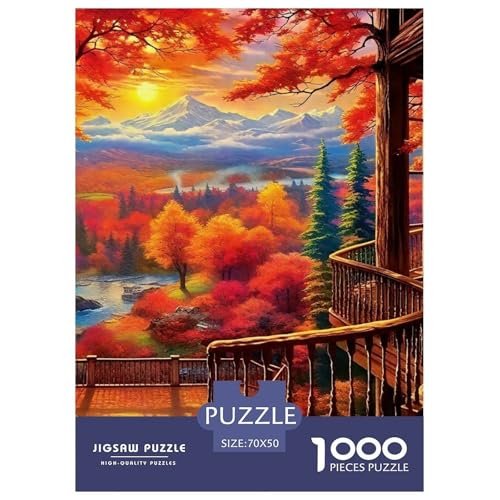 Landschaftsmalerie Puzzle 1000 Teilige Für Erwachsene Und Kinder Bunte Landschaft Herausforderung Spiel Interaktives Spielzeug Wunderschönes Dekoration in Bewährter Qualität 70x50cm/1000pcs von QTIVARLEN
