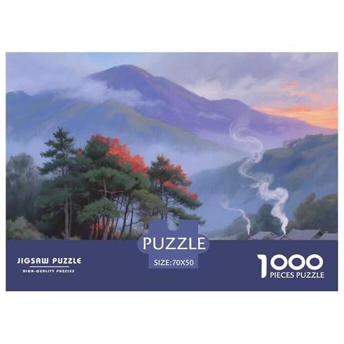 Landschaftsstil Farbenfrohes Puzzle 1000 Stück Bewährter Qualität Erwachsene Kinder Schöne Landschaft Herausforderndes Rätsel Geschenke Männer Pädagogisches Spielzeug 70x50cm/1000pcs von QTIVARLEN