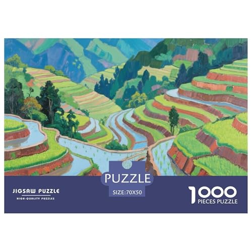 Landschaftsstil Farbenfrohes Puzzle 1000 Stück Bewährter Qualität Erwachsene Kinder Schöne Landschaft Herausforderndes Rätsel Geschenke Männer Wanddekoration 70x50cm/1000pcs von QTIVARLEN