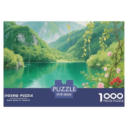 Landschaftsstil Farbenfrohes Puzzle 1000 Stück Bewährter Qualität Erwachsene Kinder Schöne Landschaft Puzzlespiele Familie Geschenke Männer Pädagogisches Spielzeug 38x26cm von QTIVARLEN
