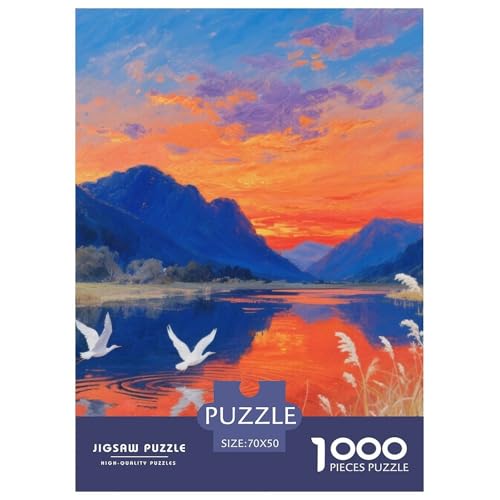 Landschaftsstil Farbenfrohes Puzzle 1000 Stück Bewährter Qualität Für Erwachsene Und Kinder Schöne Landschaft Geschicklichkeitsspiel Geschenke Für Frauen Home Dekoration 70x50cm/1000pcs von QTIVARLEN