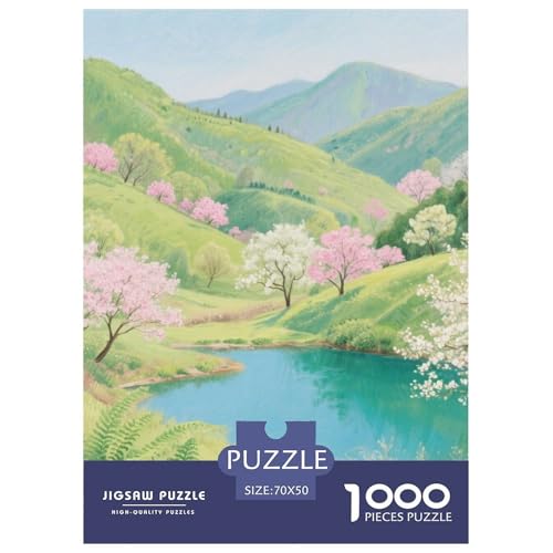 Landschaftsstil Farbenfrohes Puzzle 1000 Teile Bewährter Qualität Erwachsene Kinder Schöne Landschaft Herausforderndes Rätsel Geschenke Frauen Wanddekoration 70x50cm/1000pcs von QTIVARLEN
