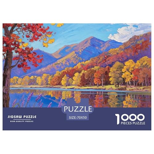 Landschaftsstil Farbenfrohes Puzzle 1000 Teile Bewährter Qualität Erwachsene Kinder Schöne Landschaft Puzzlespiele Familie Geschenke Männer Wanddekoration 70x50cm/1000pcs von QTIVARLEN