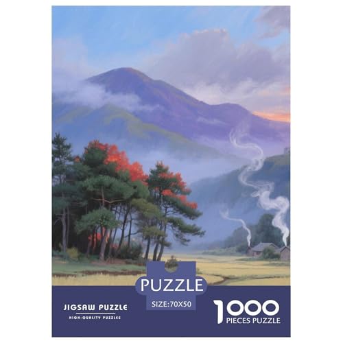 Landschaftsstil Farbenfrohes Puzzle 1000 Teile Bewährter Qualität Für Erwachsene Und Kinder Schöne Landschaft Geschicklichkeitsspiel Geschenke Für Frauen Home Dekoration 70x50cm/1000pcs von QTIVARLEN