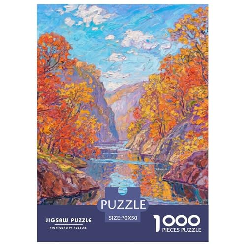 Landschaftsstil Puzzles 1000 Teile Bewährter Qualität Erwachsene Kinder Schöne Landschaft Puzzlespiele Familie Geschenke Männer Pädagogisches Spielzeug 70x50cm/1000pcs von QTIVARLEN