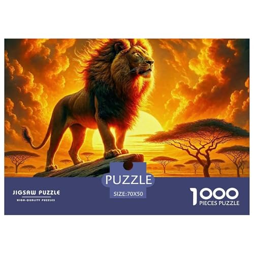 Löwen Puzzle 1000 Teile Für Erwachsene Und Kinder König der Tiere Impossible Geschicklichkeitsspiel Interaktives Spielzeug Wunderschönes Dekoration in Bewährter Qualität 70x50cm/1000pcs von QTIVARLEN