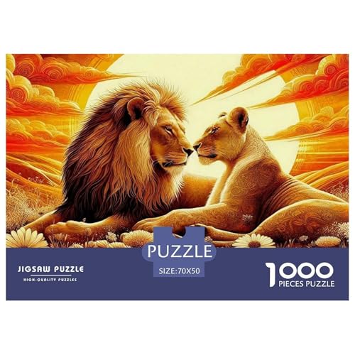 Löwen Puzzle 1000 Teile Für Erwachsene Und Kinder König der Tiere Lernspiel Klassische Geschenk Home Dekoration Clevere Rätsel 70x50cm/1000pcs Löwen Puzzle 1000 Teile Für Erwachsene Und Kinder König der Tiere Lernspiel Klassische Geschenk Home Dekoration Clevere Rätsel 70x50cm/1000pcs von QTIVARLEN