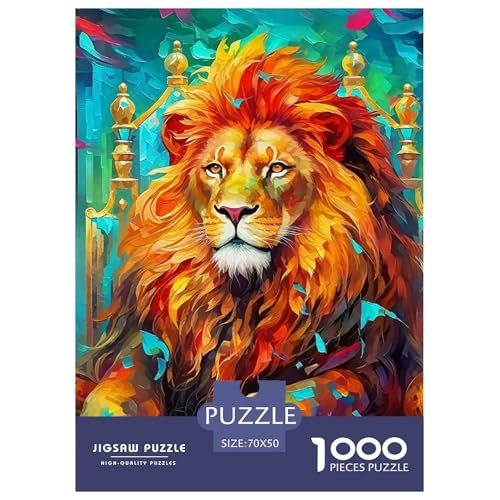 Löwen Puzzle 1000 Teile Für Erwachsene Und Kinder König der Tiere Lernspiel Klassische Geschenk Home Dekoration in Bewährter Qualität 70x50cm/1000pcs von QTIVARLEN