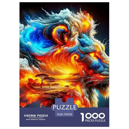 Löwen Puzzle 1000 Teile Für Erwachsene Und Kinder König der Tiere Lernspiel Pädagogisches Spielzeug Wunderschönes Dekoration Clevere Rätsel 70x50cm/1000pcs Löwen Puzzle 1000 Teile Für Erwachsene Und Kinder König der Tiere Lernspiel Pädagogisches Spielzeug Wunderschönes Dekoration Clevere Rätsel 70x50cm/1000pcs von QTIVARLEN