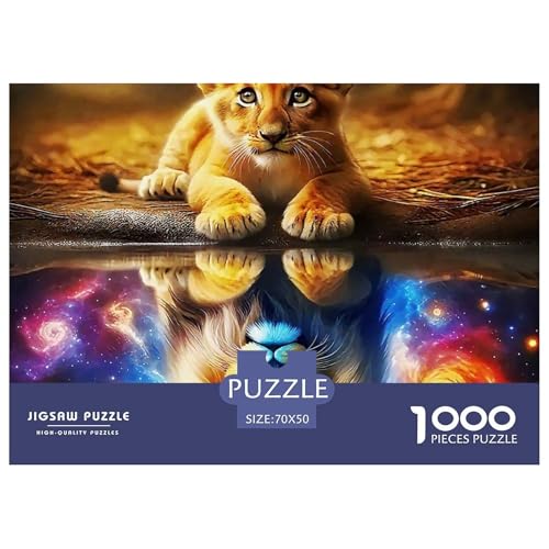 Löwen Puzzle 1000 Teile Für Erwachsene Und Kinder König der Tiere Lernspiel Pädagogisches Spielzeug Wunderschönes Dekoration in Bewährter Qualität 70x50cm/1000pcs von QTIVARLEN