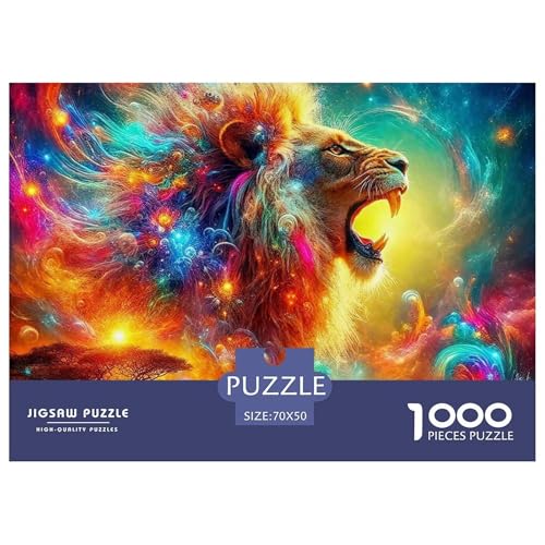 Löwen Puzzle 1000 Teilige Für Erwachsene Und Kinder König der Tiere Herausforderung Spiel Klassische Geschenk Home Dekoration in Bewährter Qualität 70x50cm/1000pcs von QTIVARLEN