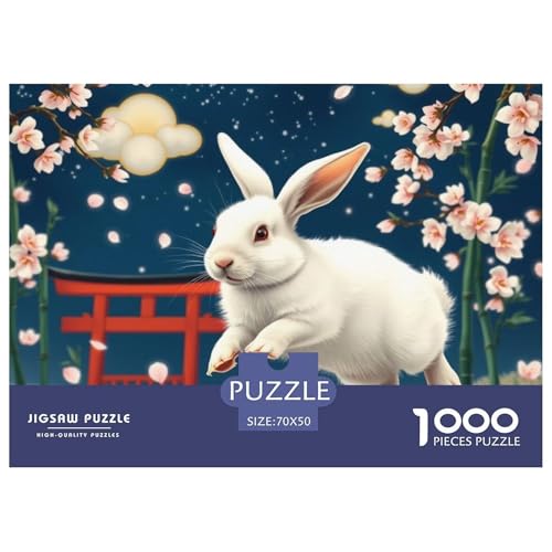 Lop-Eared Kaninchen Farbenfrohes Puzzle 1000 Stück in Bewährter Qualität Für Erwachsene Und Kinder Cute Haustier Geschicklichkeitsspiel Geschenke Für Männer Home Dekoration 70x50cm/1000pcs​ von QTIVARLEN