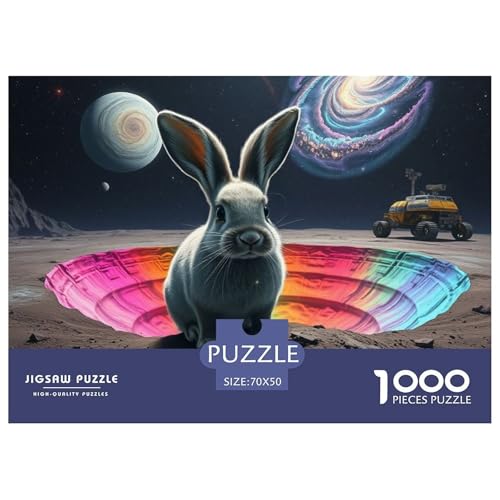 Lop-Eared Kaninchen Farbenfrohes Puzzle 1000 Teile in Bewährter Qualität Für Erwachsene Und Kinder Cute Haustier Puzzles Für Familie Geschenke Für Männer Home Dekoration 70x50cm/1000pcs​ von QTIVARLEN