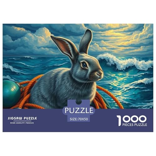 Lop-Eared Kaninchen Puzzles 1000 Teile in Bewährter Qualität Für Erwachsene Und Kinder Cute Haustier Herausforderndes Rätsel Geschenke Für Männer Home Dekoration 70x50cm/1000pcs​ von QTIVARLEN