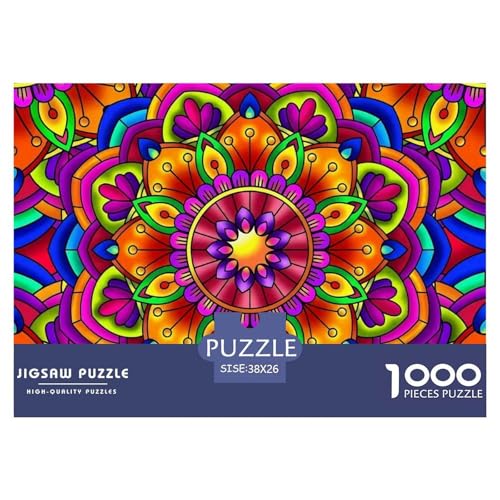 Mandala Blume Puzzle 1000 Teile Für Erwachsene Und Kinder Kühle Blumen Herausforderung Spiel Klassische Geschenk Home Dekoration Clevere Rätsel 38x26cm/1000pcs von QTIVARLEN