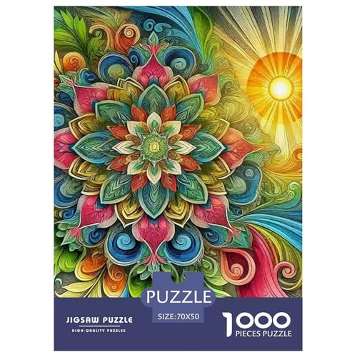 Mandala Blume Puzzle 1000 Teile Für Erwachsene Und Kinder Kühle Blumen Impossible Geschicklichkeitsspiel Klassische Geschenk Home Dekoration Clevere Rätsel 70x50cm/1000pcs von QTIVARLEN