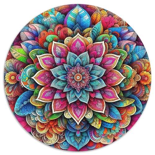 Mandala Blume Puzzle 1000 Teile Für Erwachsene Und Kinder Kühle Blumen Impossible Geschicklichkeitsspiel Pädagogisches Spielzeug Home Dekoration Clevere Rätsel 1000pcs (67.5x67.5cm) von QTIVARLEN