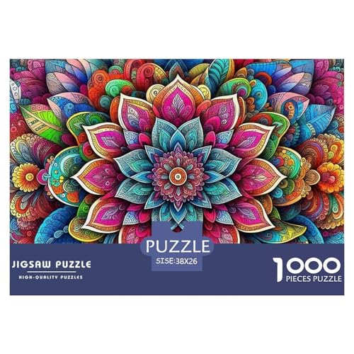 Mandala Blume Puzzle 1000 Teile Für Erwachsene Und Kinder Kühle Blumen Impossible Geschicklichkeitsspiel Pädagogisches Spielzeug Home Dekoration Clevere Rätsel 38x26cm/1000pcs von QTIVARLEN