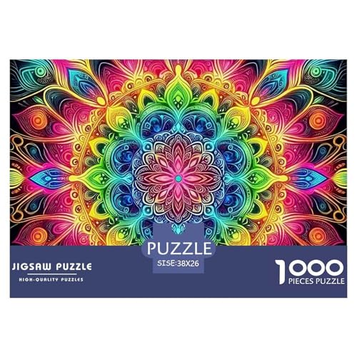 Mandala Blume Puzzle 1000 Teile Für Erwachsene Und Kinder Kühle Blumen Impossible Geschicklichkeitsspiel Pädagogisches Spielzeug Home Dekoration in Bewährter Qualität 38x26cm/1000pcs von QTIVARLEN