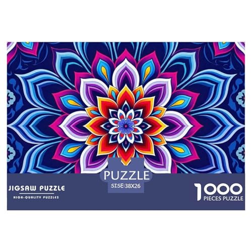 Mandala Blume Puzzle 1000 Teile Für Erwachsene Und Kinder Kühle Blumen Lernspiel Pädagogisches Spielzeug Home Dekoration Clevere Rätsel 38x26cm/1000pcs von QTIVARLEN