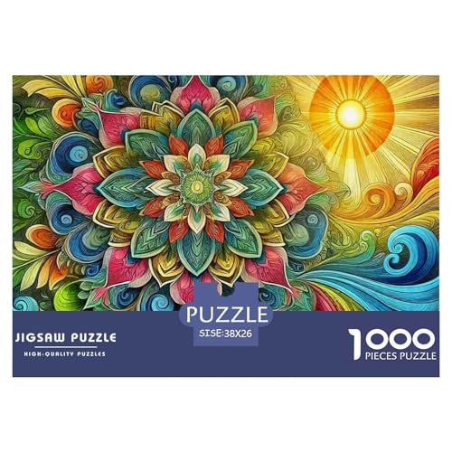 Mandala Blume Puzzle 1000 Teilige Für Erwachsene Und Kinder Kühle Blumen Herausforderung Spiel Pädagogisches Spielzeug Wunderschönes Dekoration in Bewährter Qualität 38x26cm/1000pcs von QTIVARLEN