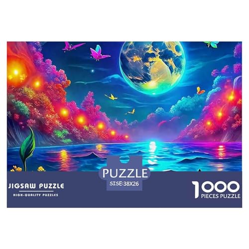Moon Lake Puzzle 1000 Teile Für Erwachsene Und Kinder Herausforderung Spiel Pädagogisches Spielzeug Wunderschönes Dekoration Clevere Rätsel 38x26cm/1000pcs von QTIVARLEN