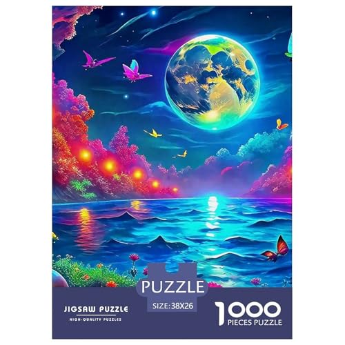 Moon Lake Puzzle 1000 Teile Für Erwachsene Und Kinder Lernspiel Klassische Geschenk Wunderschönes Dekoration in Bewährter Qualität 38x26cm/1000pcs von QTIVARLEN