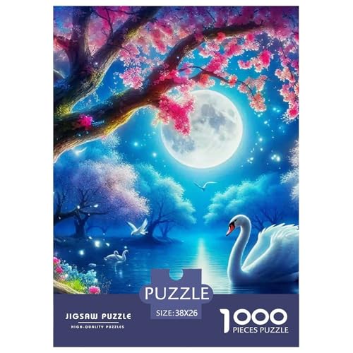 Moon Lake Puzzle 1000 Teile Für Erwachsene Und Kinder Lernspiel Klassische Geschenk Wunderschönes Dekoration in Bewährter Qualität 38x26cm/1000pcs von QTIVARLEN