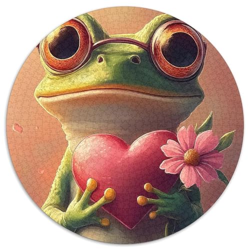 Netter Frosch Farbenfrohes Puzzle 1000 Stück Bewährter Qualität Für Erwachsene Kinder Coole Tiere Geschicklichkeitsspiel Geschenke Männer Wanddekoration 1000pcs (67.5x67.5cm) von QTIVARLEN