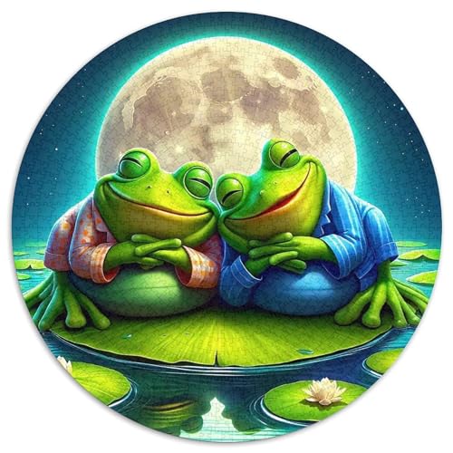 Netter Frosch Farbenfrohes Puzzle 1000 Stück Bewährter Qualität Für Erwachsene Kinder Coole Tiere Herausforderndes Rätsel Geschenke Männer Wanddekoration 1000pcs (67.5x67.5cm) von QTIVARLEN