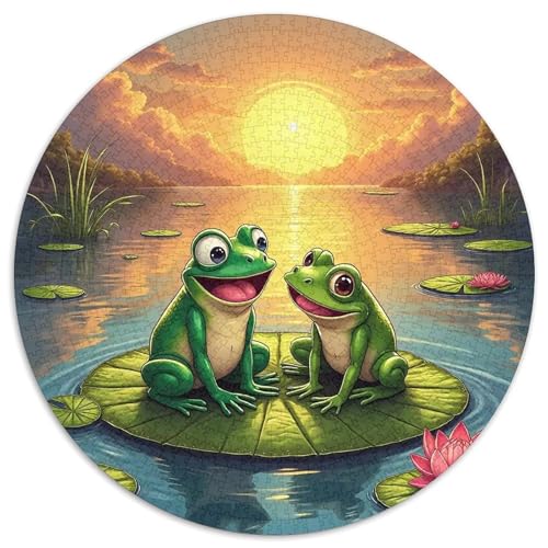 Netter Frosch Farbenfrohes Puzzle 1000 Stück Bewährter Qualität Für Erwachsene Kinder Coole Tiere Puzzlespiele Familie Geschenke Männer Pädagogisches Spielzeug 1000pcs (67.5x67.5cm) von QTIVARLEN