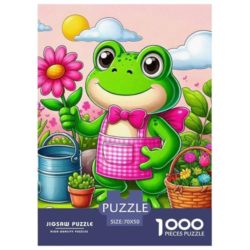 Netter Frosch Farbenfrohes Puzzle 1000 Stück in Bewährter Qualität Für Erwachsene Und Kinder Coole Tiere Geschicklichkeitsspiel Geschenke Für Frauen Pädagogisches Spielzeug 70x50cm/1000pcs von QTIVARLEN